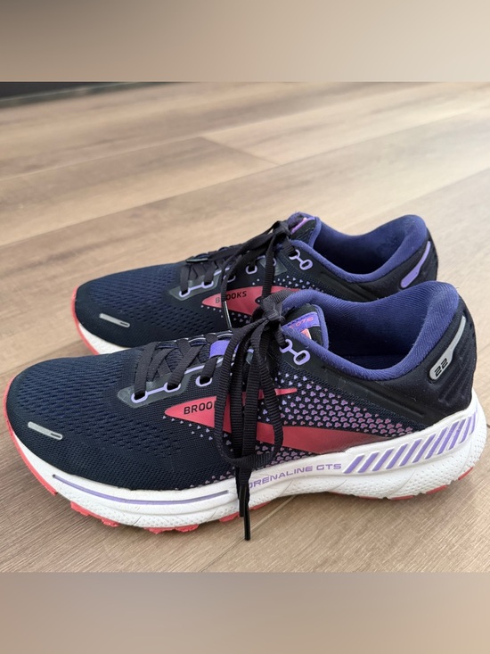 Brooks Shoes - Brooks Adrenaline GTS 22 Women 9.5 Running Shoes Blue Purple Walking Gym Sneaker